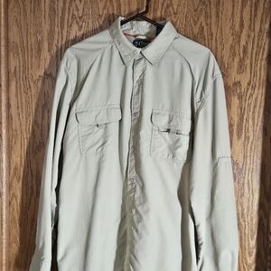 Chaps Outdoor Fishing Hiking Men Shirt Size XL Button Down Khaki/Tan, Camping,